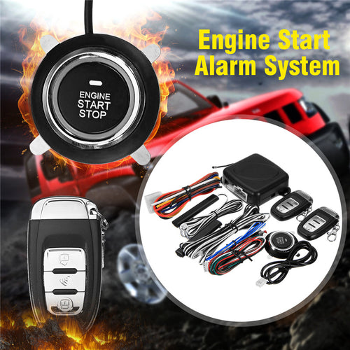 9Pcs Car SUV Keyless Entry Engine Start Alarm System Push Button Remote Starter Stop Auto
