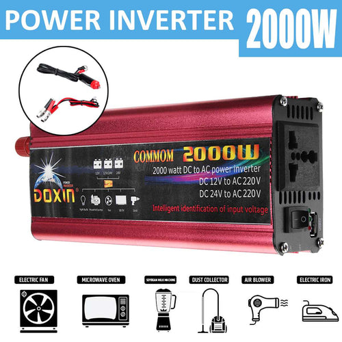 4000W DC 12V 24V To AC 220V Car Power Inverter Sine Wave Charger Converter Adapter Inverter Household Power Converter USB Plug