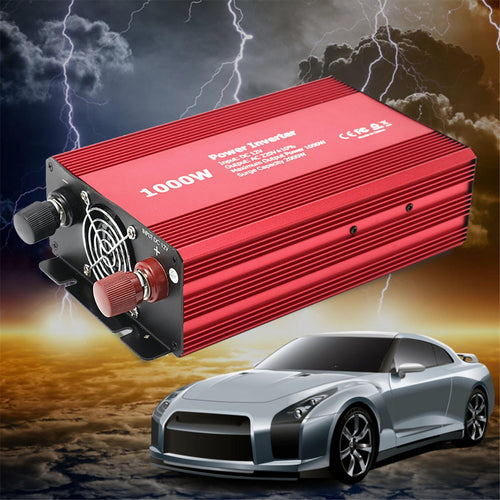 1000W/2000W-Peak Dual Charger Adapter Auto Car Power Inverter DC 12V to AC 220V Charger Supply Voltage Transformer Converter