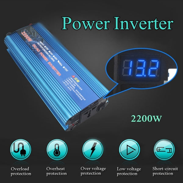 2000W Power Inverter 12V DC to 220V AC LCD Digital Car Charger Converter Adapter Transformer Adapter Power Supply With USB