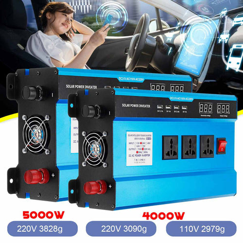 P eak 5000/4000W Car Power Inverter DC 12/24V to AC 220V/110V Modified Sine Wave USB Converter Shockproof Voltage Transformer