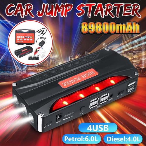 89800mAh Car Jump Starter Power Bank 800A Portable 4USB Car Battery Booster Charger 12V Starting Device Petrol Diesels
