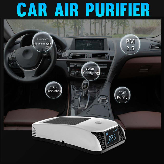 Vehicle Solar Filtration Air Purifier Lonizer Anion Diffuser Humidifier Car Home USB Auto Air Freshener