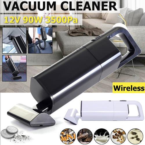 Car Vacuum Cleaner 12V 90w 3500pa Cordless High Suction Wireless Usb Portable Handheld Cleaner Wet and Dry Dual Use Rechargeable