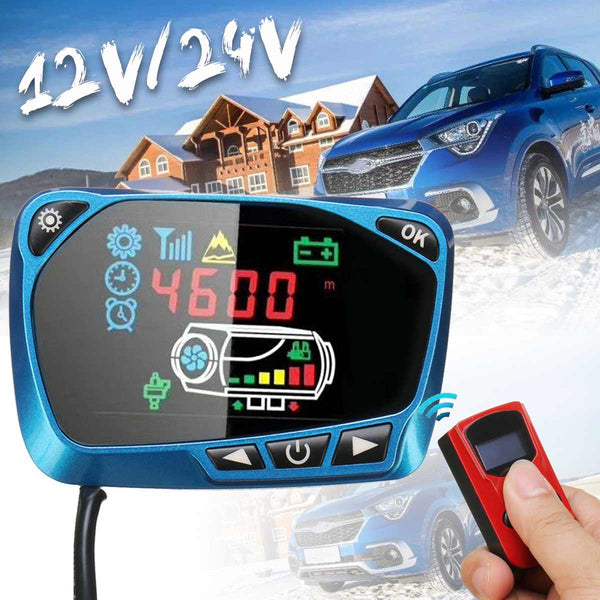 12V/24V Blue LCD Monitor Switch LCD Diesel Heater Controller Remote Control Replacement Parts for Available Car Parking Heater