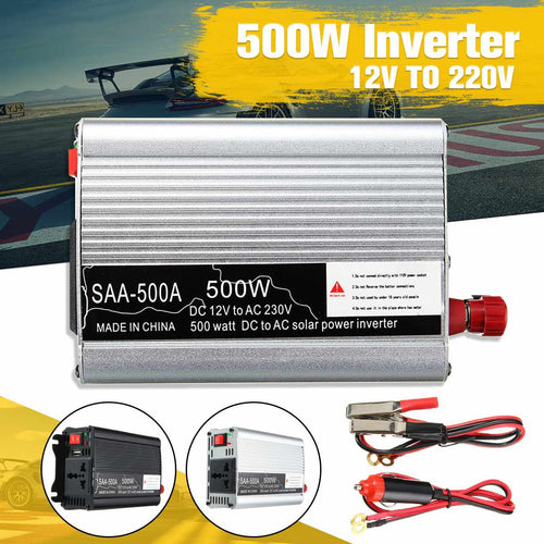 Portable Inverter 12V 220V 500W Auto Modified Sine Wave Voltage Transformer Power Inverter Converter Car Charge USB